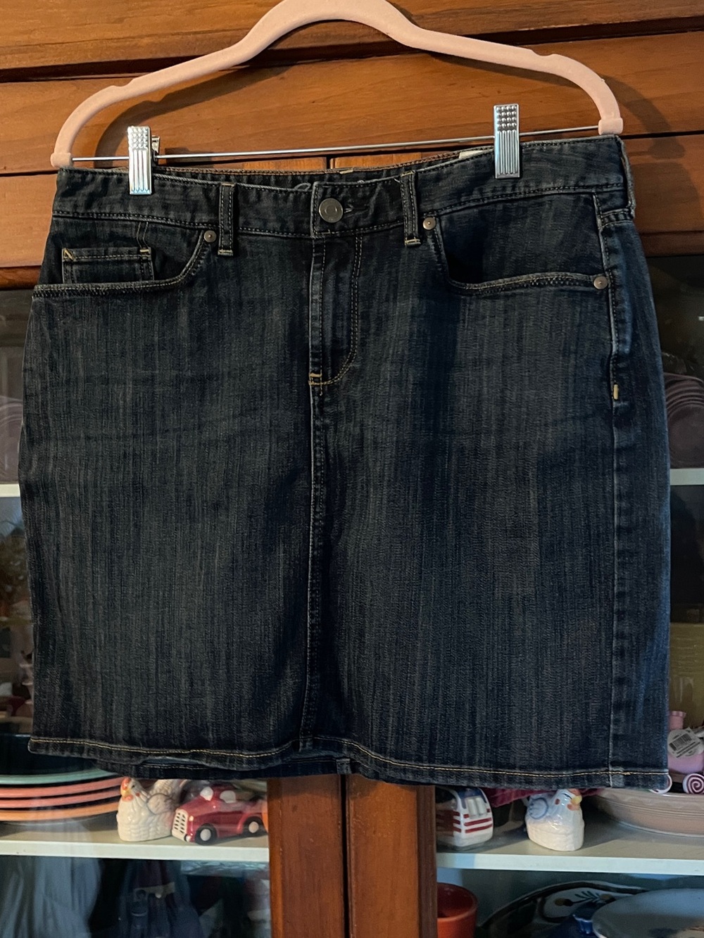 Eddie Bauer Dark Indigo Denim Mini Skirt